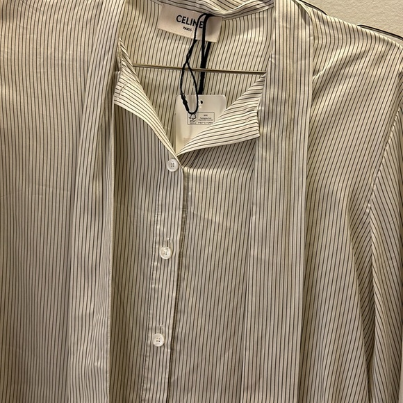 Celine silk striped button up shirt - Picture 6 of 8